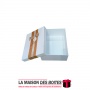 La Maison des Boîtes - Boite Cadeau Rectangulaire  - Blanc & Doré  -(23.5x16x6.2cm) - Tunisie Meilleur Prix (Idée Cadeau, Gift B