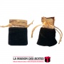 La Maison des Boîtes - 50 Sachets à Dragées en Velours Noir & Doré - Tunisie Meilleur Prix (Idée Cadeau, Gift Box, Décoration, S