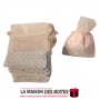 La Maison des Boîtes - 25 Sachets à Dragées en Lin & Mousseline  de couleur Beige - Tunisie Meilleur Prix (Idée Cadeau, Gift Box