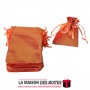 La Maison des Boîtes - 100 Sachets à Dragées Satiné de couleur Orangé Doré - Tunisie Meilleur Prix (Idée Cadeau, Gift Box, Décor