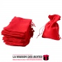La Maison des Boîtes - 25 Sachets à Dragées En Lin couleur Rouge - Tunisie Meilleur Prix (Idée Cadeau, Gift Box, Décoration, Sou