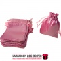 La Maison des Boîtes - 100 Sachets à Dragées Satiné de couleur Rose Brillant - Tunisie Meilleur Prix (Idée Cadeau, Gift Box, Déc