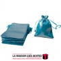 La Maison des Boîtes - 100 Sachets à Dragées Satiné de couleur Bleu Ciel Brillant - Tunisie Meilleur Prix (Idée Cadeau, Gift Box