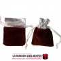 La Maison des Boîtes - 50 Sachets à Dragées en Velours Marron  & Argent - Tunisie Meilleur Prix (Idée Cadeau, Gift Box, Décorati
