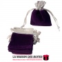 La Maison des Boîtes - 50 Sachets à Dragées en Velours Violet & Argent - Tunisie Meilleur Prix (Idée Cadeau, Gift Box, Décoratio