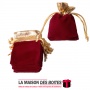 La Maison des Boîtes - 50 Sachets à Dragées en Velours Rouge Bordeau & Doré - Tunisie Meilleur Prix (Idée Cadeau, Gift Box, Déco