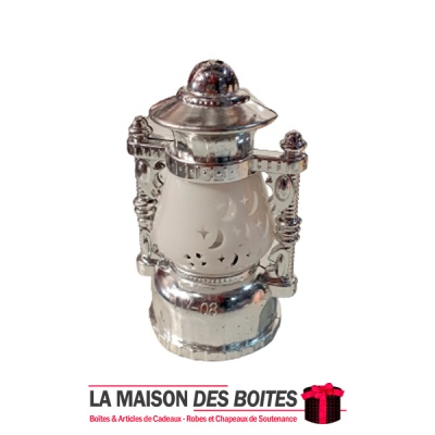 La Maison des Boîtes - Petite Lanterne en plastique Lumineuse -Argent - Tunisie Meilleur Prix (Idée Cadeau, Gift Box, Décoration