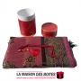 La Maison des Boîtes - Coffret Cadeau Prière Tapis et chapelet de luxe - Cadeau pour Ramadan - Rouge & Doré - Tunisie Meilleur P