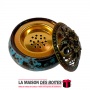 La Maison des Boîtes - Encensoir à Charbon - Brûleur D'encens en Céramique - Bleu - Tunisie Meilleur Prix (Idée Cadeau, Gift Box