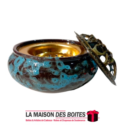 Encensoir à Charbon - Brûleur D'encens en Céramique - Bleu