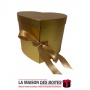 La Maison des Boîtes - Boîte Cadeau en Carton avec Double Tiroir Forme Cœur - Gold - (24.5x 21.5x19.5 cm) - Tunisie Meilleur Pri
