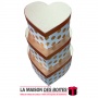 La Maison des Boîtes - Lot de 3 Boites Cadeaux Forme Cœur Blanc Pointé en Doré avec Couvercle Doré - Tunisie Meilleur Prix (Idée