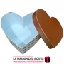 La Maison des Boîtes - Boite Cadeaux Forme Cœur Blanc Pointé en Doré - (L:26.5x21x15cm) - Tunisie Meilleur Prix (Idée Cadeau, Gi