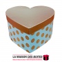 La Maison des Boîtes - Boite Cadeaux Forme Cœur Blanc Pointé en Doré - (M:23.5x18x13.7cm) - Tunisie Meilleur Prix (Idée Cadeau, 