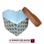 La Maison des Boîtes - Boite Cadeaux Forme Cœur Blanc Pointé en Doré - (M:23.5x18x13.7cm) - Tunisie Meilleur Prix (Idée Cadeau, 
