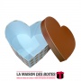 La Maison des Boîtes - Boite Cadeaux Forme Cœur Blanc Pointé en Doré - (S:20.5x15.5x12cm) - Tunisie Meilleur Prix (Idée Cadeau, 