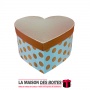 La Maison des Boîtes - Boite Cadeaux Forme Cœur Blanc Pointé en Doré - (S:20.5x15.5x12cm) - Tunisie Meilleur Prix (Idée Cadeau, 