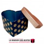 La Maison des Boîtes - Boite Cadeaux Forme Cœur Bleu Turquoise Pointé en Doré - (L:26.5x21x15cm) - Tunisie Meilleur Prix (Idée C