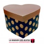 La Maison des Boîtes - Boite Cadeaux Forme Cœur Bleu Turquoise Pointé en Doré - (L:26.5x21x15cm) - Tunisie Meilleur Prix (Idée C