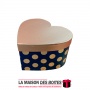 La Maison des Boîtes - Boite Cadeaux Forme Cœur Bleu Turquoise Pointé en Doré - (S:20.5x15.5x12cm) - Tunisie Meilleur Prix (Idée