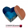 La Maison des Boîtes - Boite Cadeaux Forme Cœur Bleu Turquoise Pointé en Doré - (S:20.5x15.5x12cm) - Tunisie Meilleur Prix (Idée