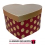 La Maison des Boîtes - Boite Cadeaux Forme Cœur Rouge Pointé en Doré - (L:26.5x21x15cm) - Tunisie Meilleur Prix (Idée Cadeau, Gi