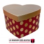 La Maison des Boîtes - Boite Cadeaux Forme Cœur Rouge Pointé en Doré - (L:26.5x21x15cm) - Tunisie Meilleur Prix (Idée Cadeau, Gi