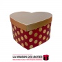 La Maison des Boîtes - Boite Cadeaux Forme Cœur Rouge Pointé en Doré - (S:20.5x15.5x12cm) - Tunisie Meilleur Prix (Idée Cadeau, 