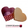 La Maison des Boîtes - Boite Cadeaux Forme Cœur Rouge Pointé en Doré - (S:20.5x15.5x12cm) - Tunisie Meilleur Prix (Idée Cadeau, 