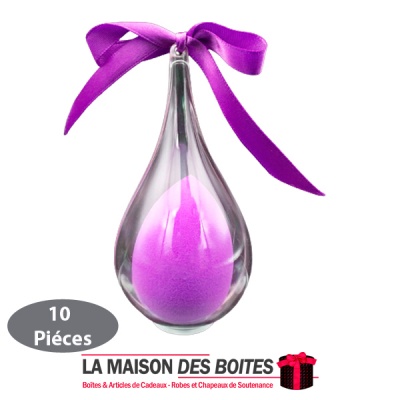 La Maison des Boîtes - Lot de 10 Gouttes  Plexi Transparent pour Dragées avec Ruban - Tunisie Meilleur Prix (Idée Cadeau, Gift B