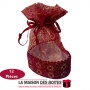 La Maison des Boîtes - Lot de 12  Bourses à Dragées Forme Cœur - Rouge & Doré - Tunisie Meilleur Prix (Idée Cadeau, Gift Box, Dé