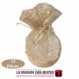 La Maison des Boîtes - Lot de 12  Bourses à Dragées Rond  -  Jaune & Doré - Tunisie Meilleur Prix (Idée Cadeau, Gift Box, Décora