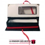 La Maison des Boîtes - Boîte Pâtisserie en Daim Rectangulaire pour Soutenance avec Couvercle Transparent & Ruban Rouge-(14x5x4.3