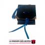 La Maison des Boîtes - Boîte Pâtisserie en Daim Carré pour Soutenance - Orné de Ruban Bleu - Tunisie Meilleur Prix (Idée Cadeau,