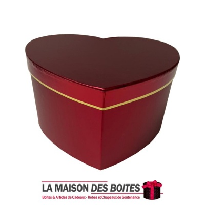 La Maison des Boîtes - Boîte Cadeau Sous Forme de Cœur Pour Sain-valentin - Rouge Bordeau - (L:20x22.5x12.2cm) - Tunisie Meilleu