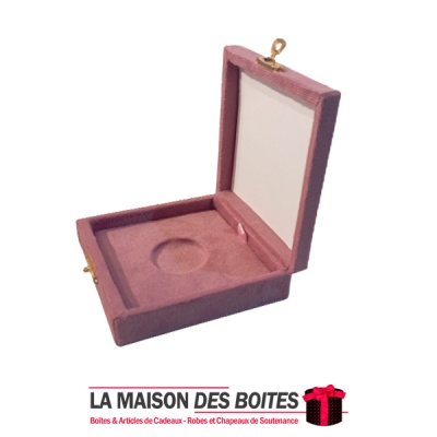 La Maison des Boîtes - Coffret de Piéce Monnais pour Mariage couvert en Velours Rose - Tunisie Meilleur Prix (Idée Cadeau, Gift 