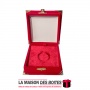 La Maison des Boîtes - Coffret de Piéce Monnais pour Mariage couvert en Velours Rouge - Tunisie Meilleur Prix (Idée Cadeau, Gift