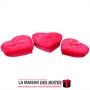 La Maison des Boîtes - Lot de 3 Boites Cadeaux Forme Cœur Rouge avec Couvercle Couvert en Fourrure - Tunisie Meilleur Prix (Idée