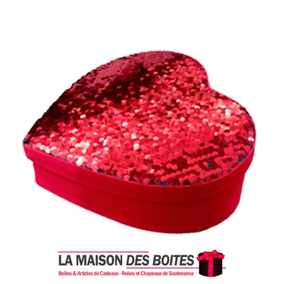 La Maison des Boîtes - Boite Cadeau Forme Cœur - Rouge - (S:20x16.5x4.7cm ) - Tunisie Meilleur Prix (Idée Cadeau, Gift Box, Déco