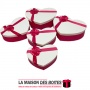La Maison des Boîtes - Lot de 5 Boites Cadeaux Forme Cœur Rouge avec Couvercle Ecru - Tunisie Meilleur Prix (Idée Cadeau, Gift B