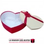 La Maison des Boîtes - Boite Cadeaux Forme Cœur Rouge avec Couvercle Ecru - (40 x 28 x 11.7 cm) - Tunisie Meilleur Prix (Idée Ca