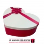 La Maison des Boîtes - Boite Cadeaux Forme Cœur Rouge avec Couvercle Ecru - (33x23.2x9cm) - Tunisie Meilleur Prix (Idée Cadeau, 