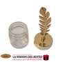 La Maison des Boîtes - 10 Pots en Verre avec Couvercle Métalique Feuille en Doré - Tunisie Meilleur Prix (Idée Cadeau, Gift Box,