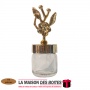 La Maison des Boîtes - 10 Pots en Verre avec Couvercle Métalique Fleur en Doré - Tunisie Meilleur Prix (Idée Cadeau, Gift Box, D