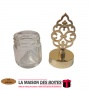 La Maison des Boîtes - 10 Pots en Verre avec Couvercle Métalique Feuille en Doré - Tunisie Meilleur Prix (Idée Cadeau, Gift Box,