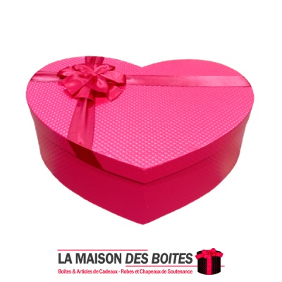 La Maison des Boîtes - Boite Cadeaux Forme Cœur Rouge avec Couvercle Rouge - (30x20.5x7.5cm) - Tunisie Meilleur Prix (Idée Cadea