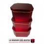 La Maison des Boîtes - Lot de 3 Boîtes Cadeaux Octogonale Métallique avec couvercle - Rouge Brillant - Tunisie Meilleur Prix (Id
