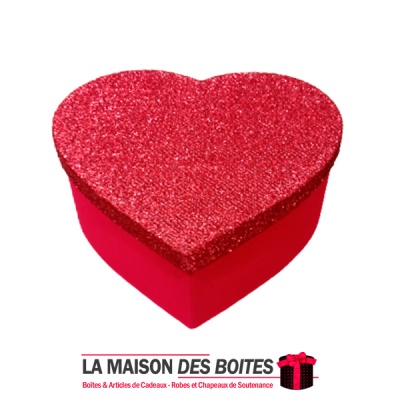 La Maison des Boîtes - Boite Cadeaux Forme Cœur Rouge avec Couvercle Brillant(15x13x5.7cm ) - Tunisie Meilleur Prix (Idée Cadeau