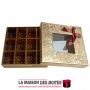 La Maison des Boîtes - Coffret Chocolat Carréavec Couvercle Transparent  - 12 pièces - Doré - Tunisie Meilleur Prix (Idée Cadeau