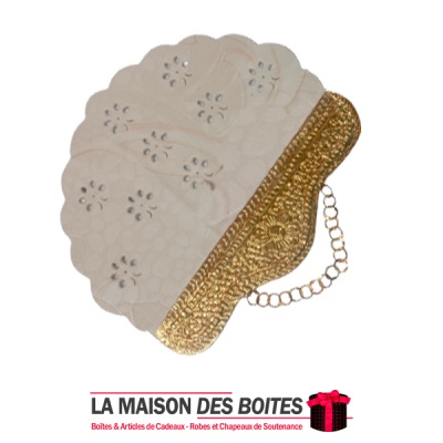 La Maison des Boîtes - Eventail pour mariage - Manche en Métal Doré - Tunisie Meilleur Prix (Idée Cadeau, Gift Box, Décoration, 